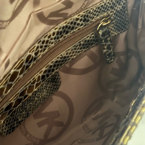 Michael Kors Leather Snake Clutch